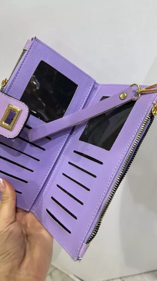 Lila Cüzdan Çanta Model 
