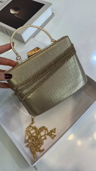 Gold Saten Abiye Çanta