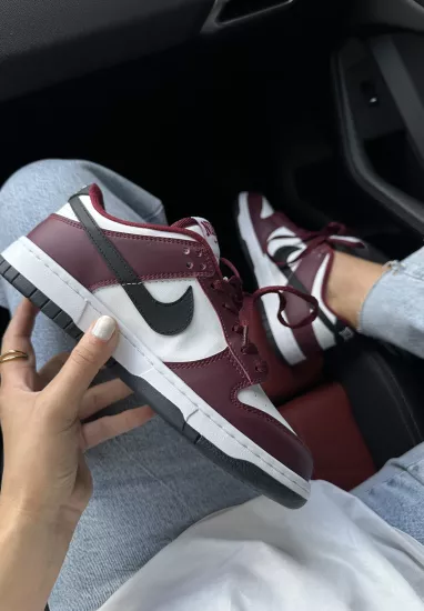 Bordo Beyaz Dunk Spor Ayakkabı