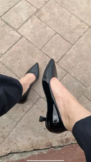 Sşyah Rugan Mini Topuklu Stiletto 
