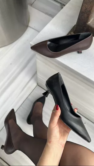 Siyah Mini Topuklu Stiletto 