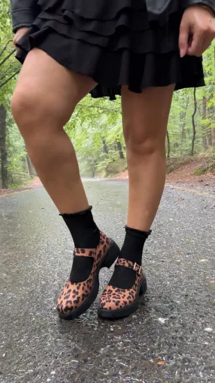 Leopar Topuklu Babet Ayakkabı 