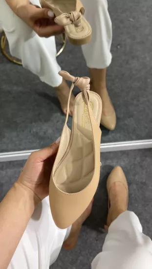 Nude Fiyonklu Babet Sandalet 