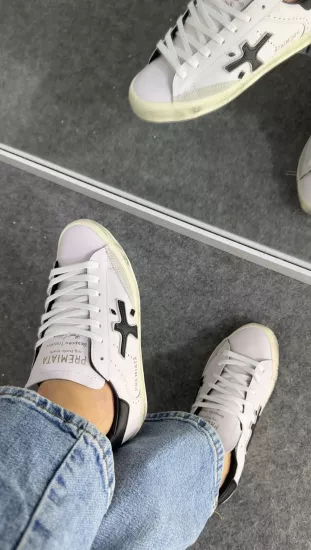 Beyaz Siyah Premiata Spor 