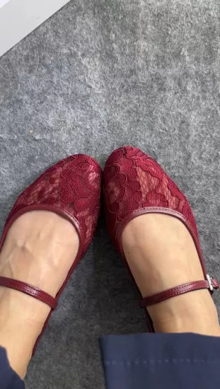 Bordo Dantel Kumaşlı Babet 
