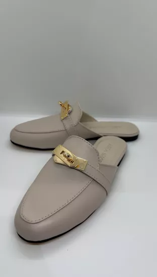 Krem Gold Tokalı Terlik 