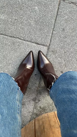 Acı Kahve Parlak Bootie 