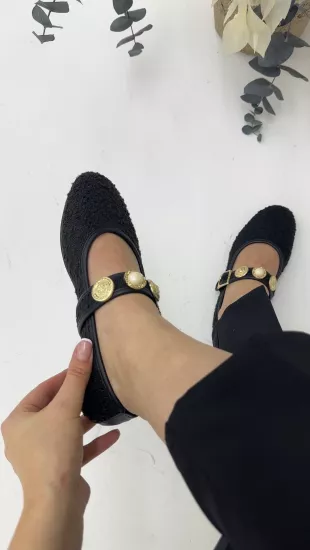 Siyah Peluş Babet 