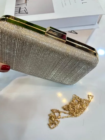 Gold Simli Abiye Çanta 