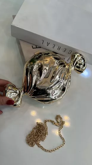 Gold Metal Şeker Çanta