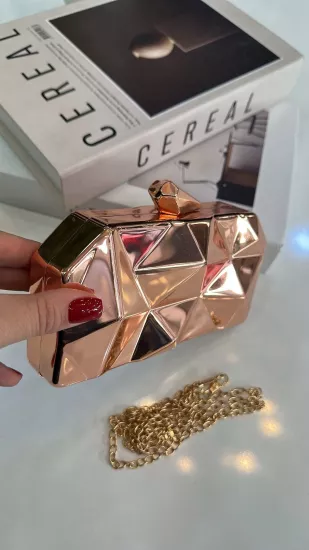 Rose Gold Metal Çanta 