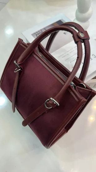 Bordo Süet Çanta