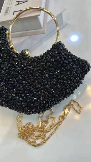 Siyah Taşlı Abiye Çanta
