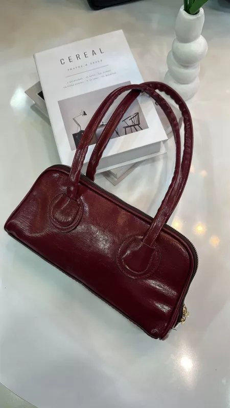 Bordo Rugan Baget Çanta