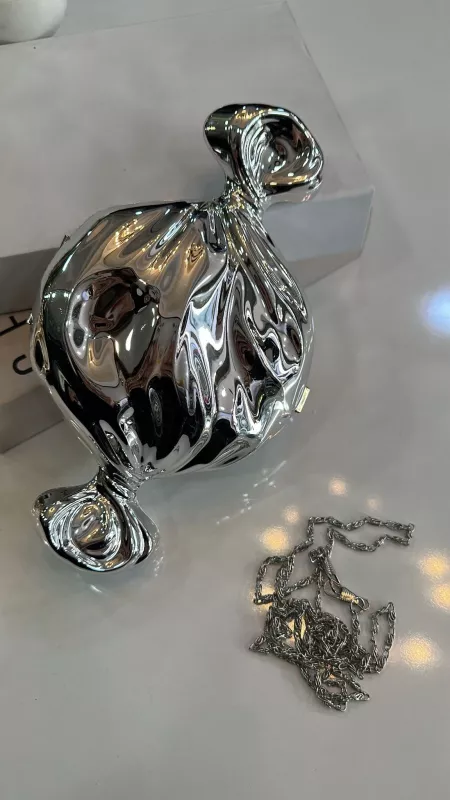 Gümüş Metal Şeker Çanta